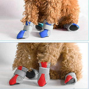 4PCS Anti Slip Waterproof Protective Dog Shoes Rain Boots Pet Socks Booties