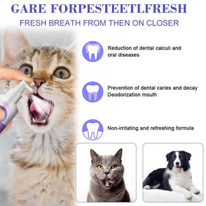 Pet Dental Spray for Dogs and Cats Breath Freshener Odor Remover Oral Cleaner