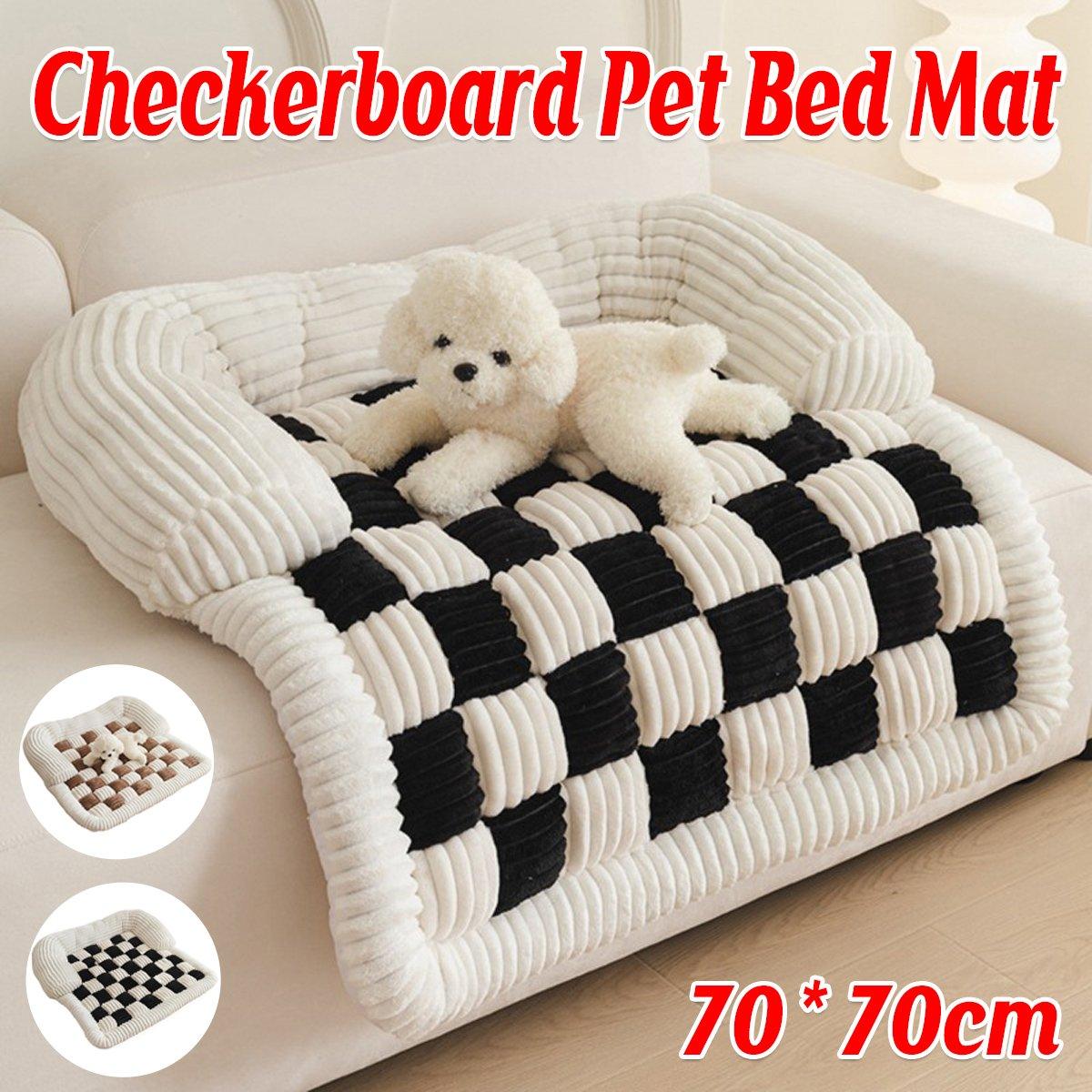 Checkerboard Pet Bed Mat Comfortable Sofa for Cats & Small Dogs