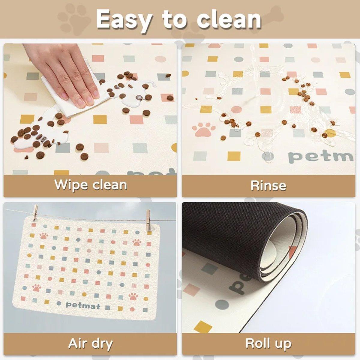 Pet Feeding Mat for Dogs and Cats Absorbent Pet Placemat Waterproof Mat