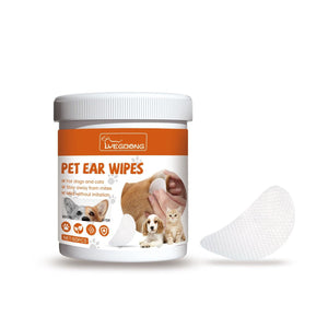 Gentle Pet Ear Wipes For Cats and Dogs - Effective Cleaning and Anti-Odor Mite Protection