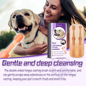 Pet Tongue Brush Toothbrush Suit Pet Oral Cleaning Stains Tartar Oral Health Care