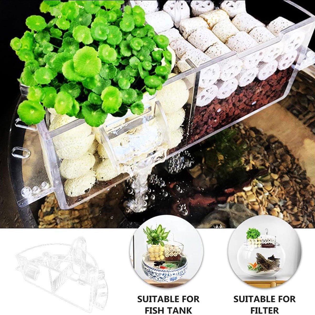 Round Fish Tank Filter Box Aquarium Trickle Box Small External Top Quiet Water Purification