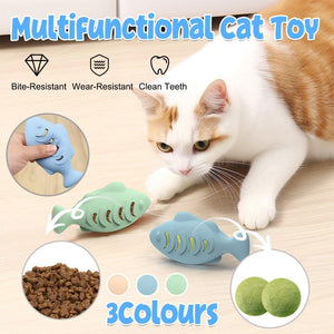 Pet Toy Cat Mint Toy Interactive Fish Leakage Toy Self-relief Feeding Artifact