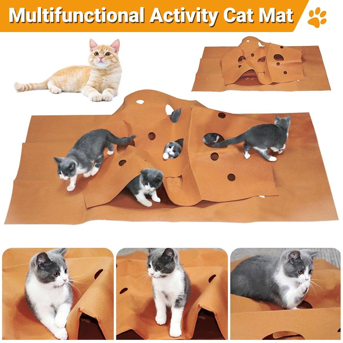 Puppy Semi-enclosed Tunnel Bite Cat Scratch Board Pad Cat Tunnel Interactive Cat Toy