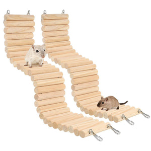 Wooden Hamster Toy Furniture Small Fence Climbing Stairs Arch Bridge for Pets