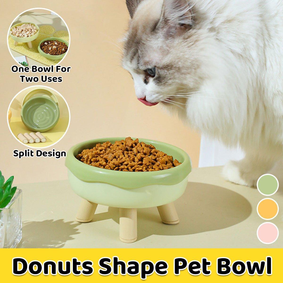 Cat Bowl Donut Cat Food Basin Anti-knock Drinking Bowl