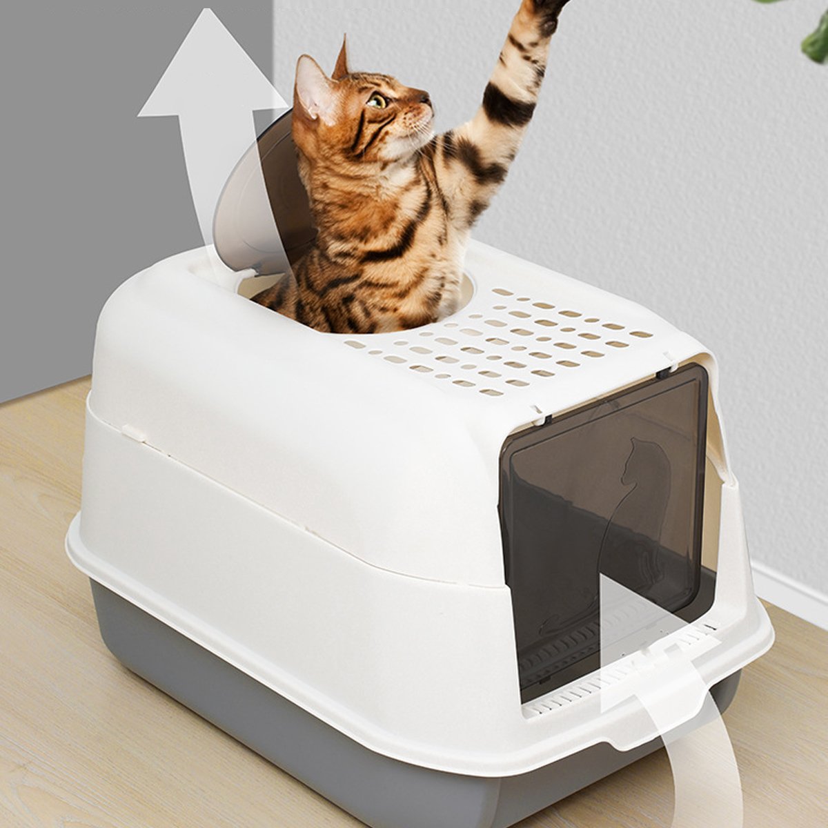 Large Detachable Enclosed Cat Litter Box