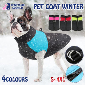 Warm Waterproof Large Dog Jacket - Padded Winter Coat for Pet Windbreaker Vest