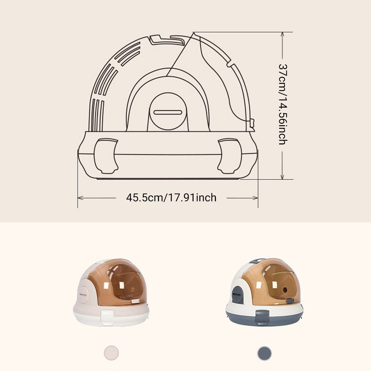 Portable Cat Carrier Space Capsule Large Capacity Aviation Travel Cat Crates