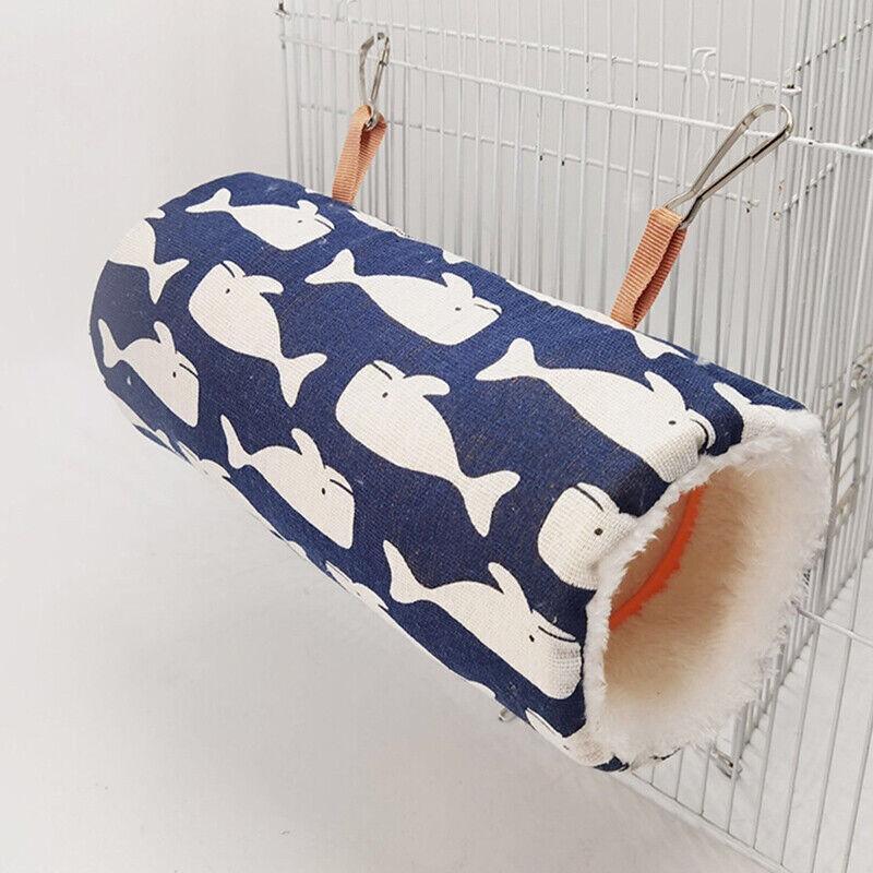 Pet Tunnel Hammock Linen Plush Cotton Cage Hanging Guinea Pig Hamster Warm Sleep