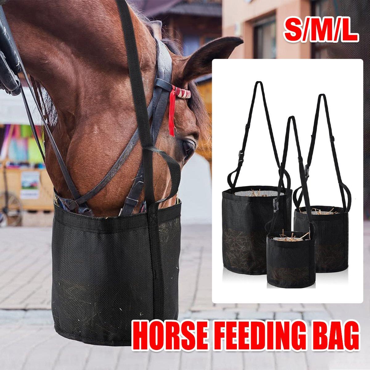 Durable Adjustable Horse Feeding Bag Slow Feed Hay Bag for Travel & Daily Use