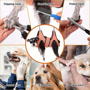 Small Pet Grooming Sling Hammock Dog Cat Restraint Bag Bathing Trimming Nail Care