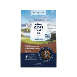 Ziwi Peak Steam Dried Cat Food  Beef with Southern Blue Whiting