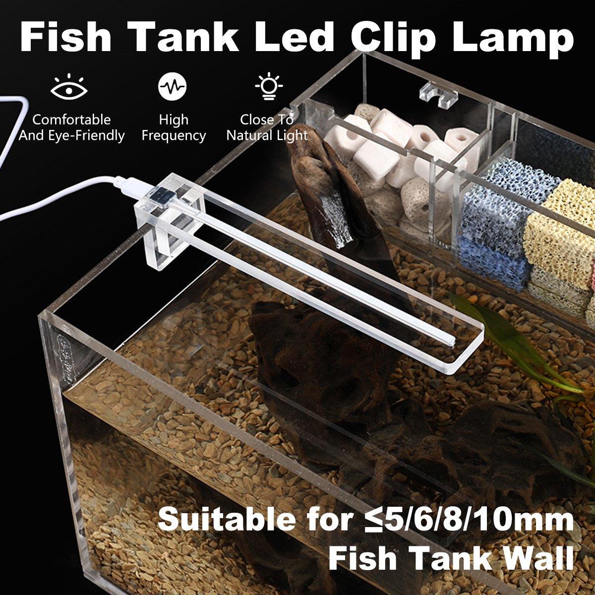 Simple Fish Tank Lamp Led Clip Lamp Small Acrylic Usb1w Energy-saving Lighting Splash-proof Water Highlight Aquarium Lamps