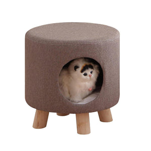 Wooden Cat Stool House Bench Pet Furniture Comfortable Cat Bed for Rest and Play