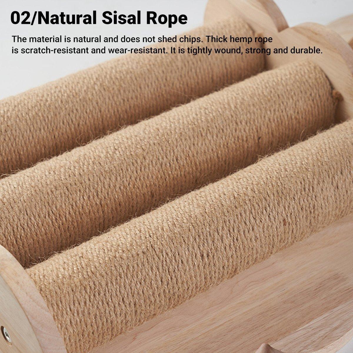 Vertical Sisal Cat Scratching Board Solid Wood