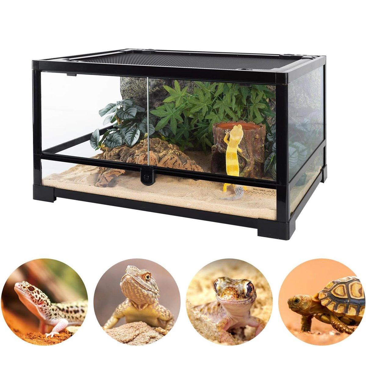 Reptile Hideaway Cave with Humidity Dish for Geckos & Small Reptiles