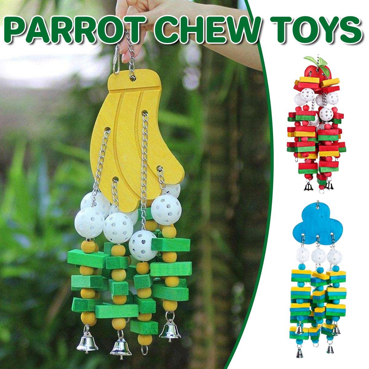 Interactive Colorful Wooden Parrot Toy Set