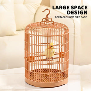 Elegant Portable Luxury Bird Round Cage for Small to Medium-Sized Birds