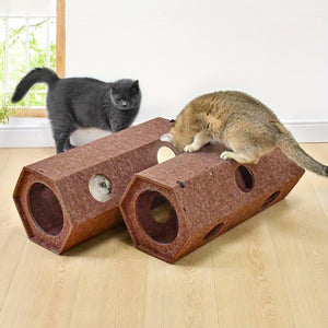 Cat Tunnel Bed Durable Felt Hexagonal Cat Play Tunnel & Bed