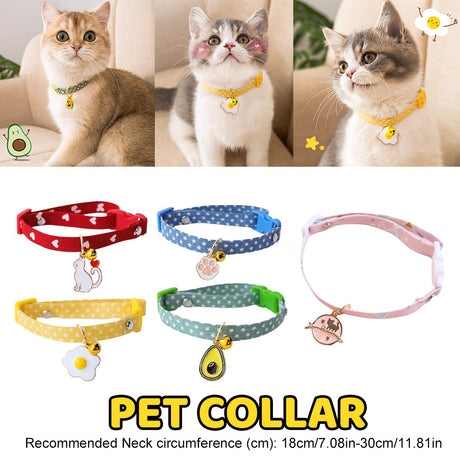 Adjustable Pet Collar with Safety Buckle Bell for Kitten and Dog Necklace