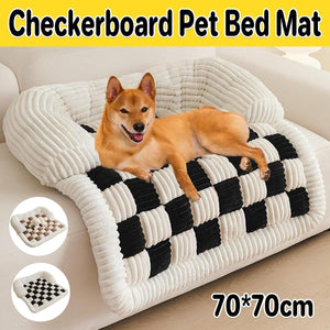 Checkerboard Pet Bed Mat Comfortable Sofa for Cats & Small Dogs