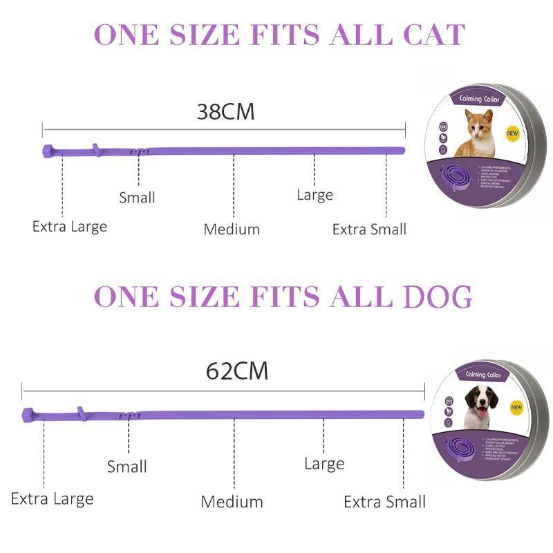 3/6PCS Pet Calming Collar Adjustable Anti-anxiety for Cats Dogs Stress Reduction