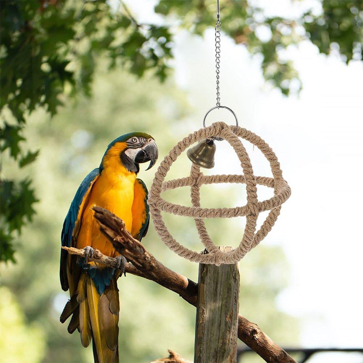 Parrot Toy Bite Exquisite Ball Ring Hemp Rope Bird Toy Ring Swing Pet Toy Bird Bite Supplies