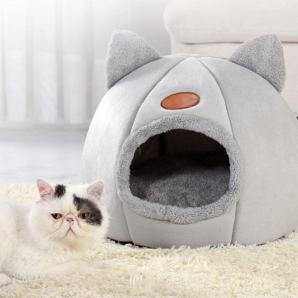 Cat Warm Cozy Pet Bed Indoor Cat Litter House for Cold Weather