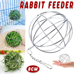 Hanging Grass Ball for Small Pets Stainless Steel Hay Feeder for Rabbits & Guinea Pigs