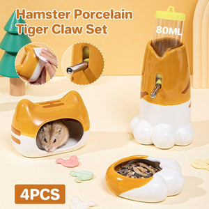 Hamster Porcelain Nest Escape House Golden Bear Tiger Head Porcelain Bowl Tiger Claw Water Bottle