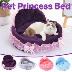 Soft Princess Pet Bed Elegant Lace Design for Cats & Small Dogs