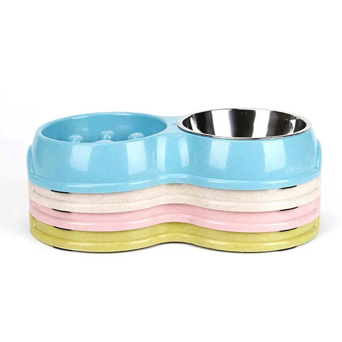 Pet Slow Eating Bowl with Stainless Steel Dog Bowls