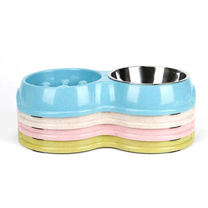 Pet Slow Eating Bowl with Stainless Steel Dog Bowls