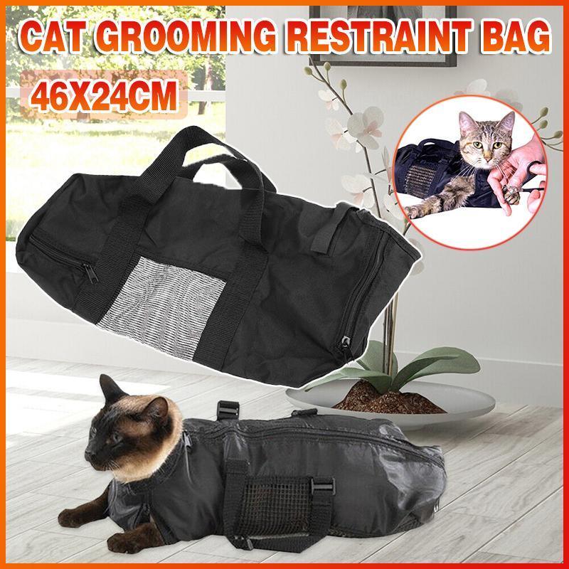 Cat Grooming Restraint Bag Pet Bath Wash Bags Black