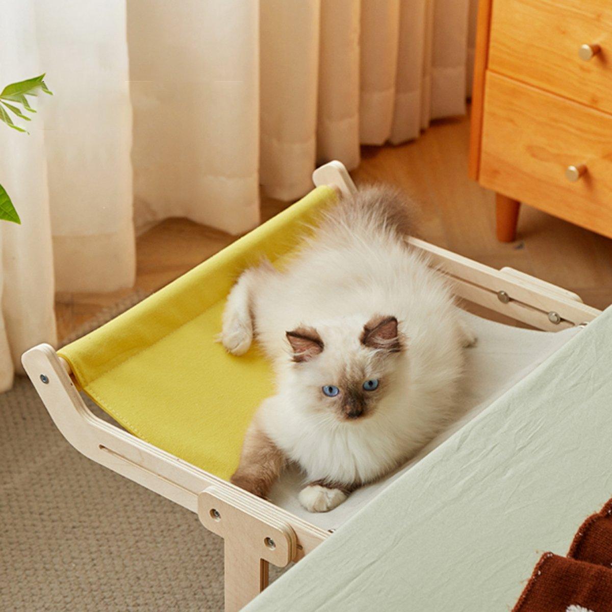 Durable Solid Wood Window Hanging Cat Hammock