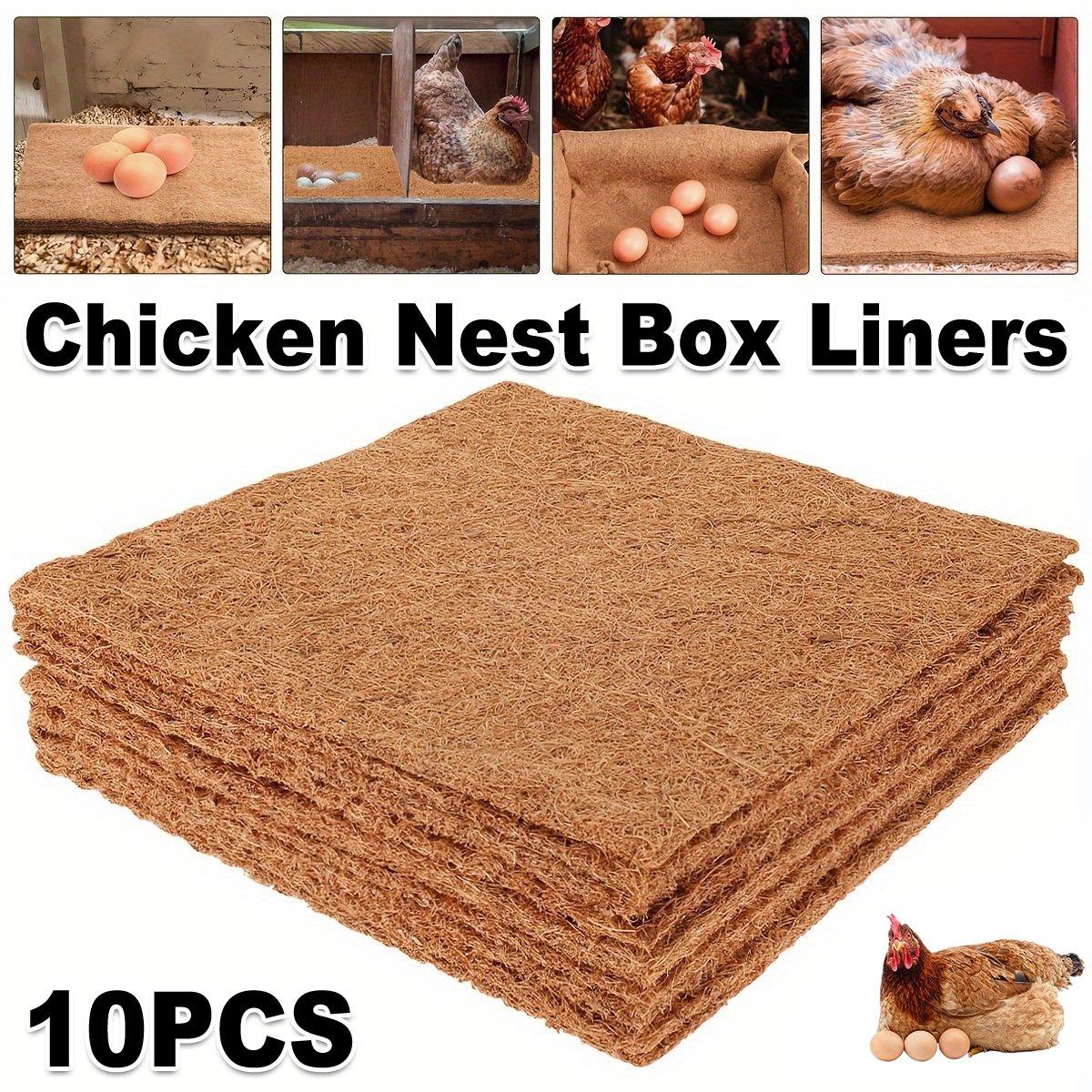 10pcs Chicken Nest Box Liners Coconut Fibre 11.8x11.8 Inches