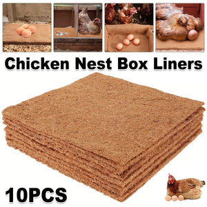 10pcs Chicken Nest Box Liners Coconut Fibre 11.8x11.8 Inches