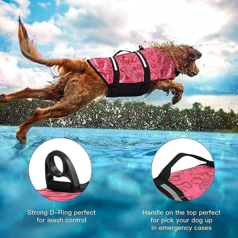 Dog Life Jacket Pet Safety Vest Swimming Boating Float Aid Buoyancy Lifesaver