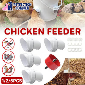 Easy-to-Assemble Weatherproof Chicken Feeder with Gravity-Feed Mechanism