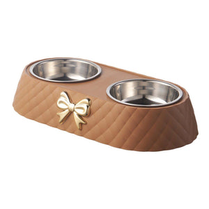 Stainless Steel Double Pet Bowl Non-Slip Anti-Knock Dog Cat Feeder