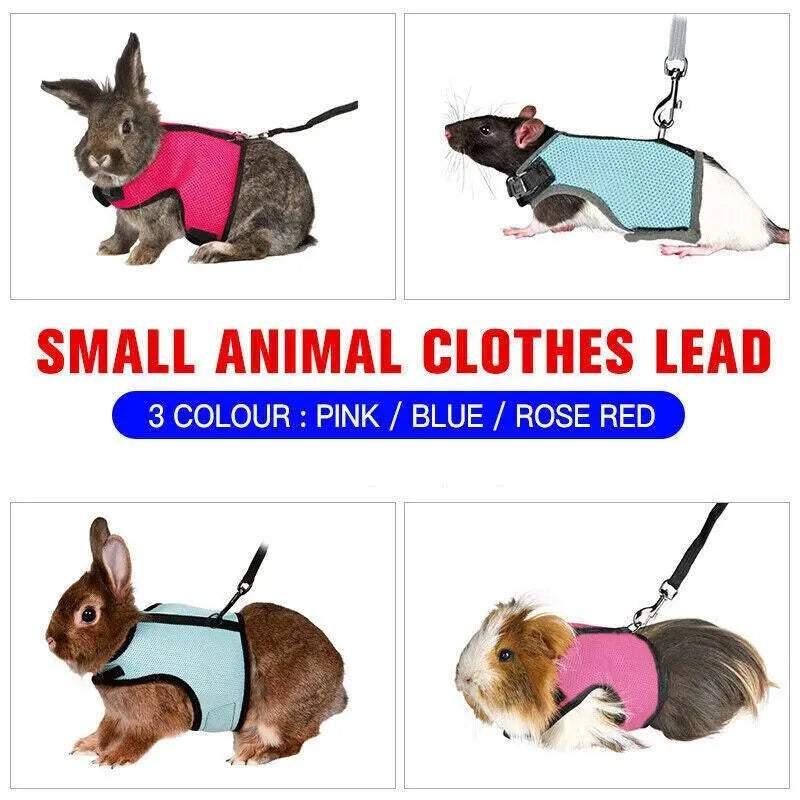 Small Animal Harness Guinea Pig Forret Hamster Rabbit Squirrel Vest Clothes Lead