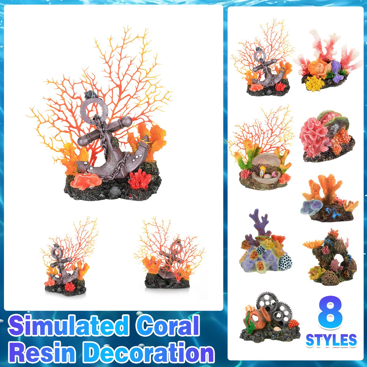 Vibrant Simulation Coral Landscaping Decorations for Aquariums