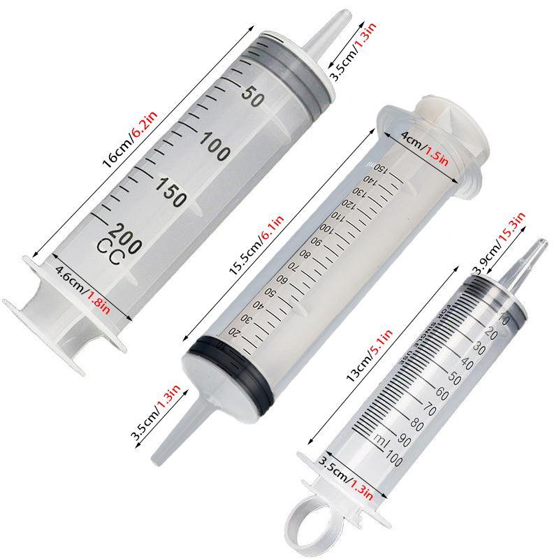 100-200ML Reusable Big Large Plastic Hydroponics Nutrient Measuring Syringe