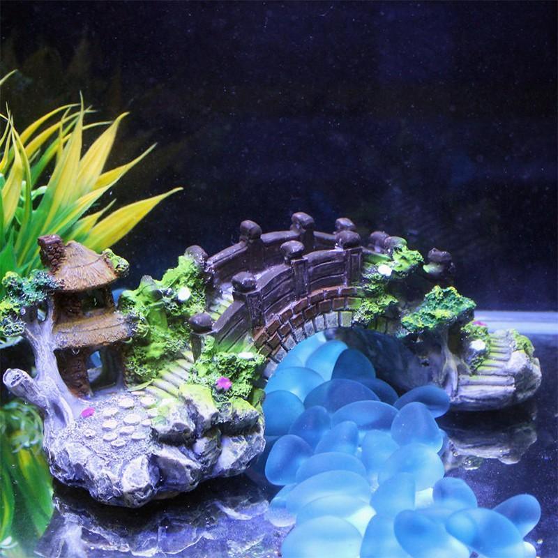 Aquarium Rocks Aquarium Bridge Resin Rock Pavilion Decoration 2 Sizes