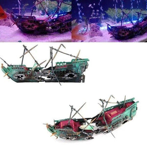 Split Wreck Ship  Aquarium Decor