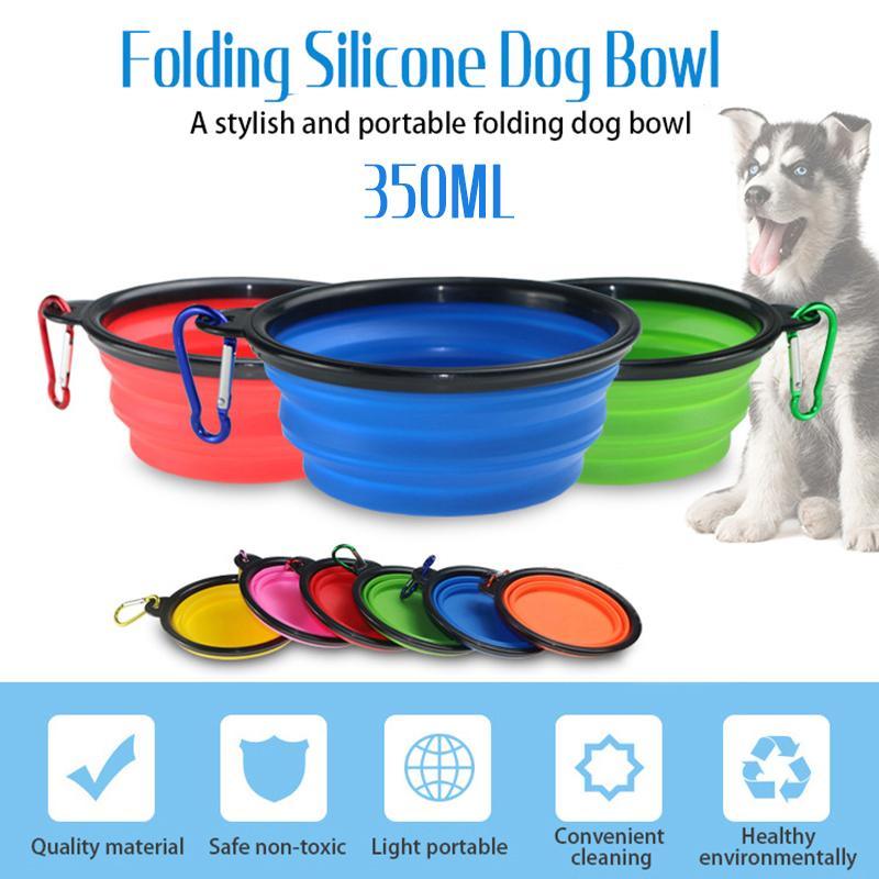 Portable Foldable Pet Bowl 9 Colours 350ml