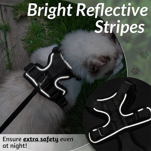 Cat Reflective Vest Harness Black XS/S