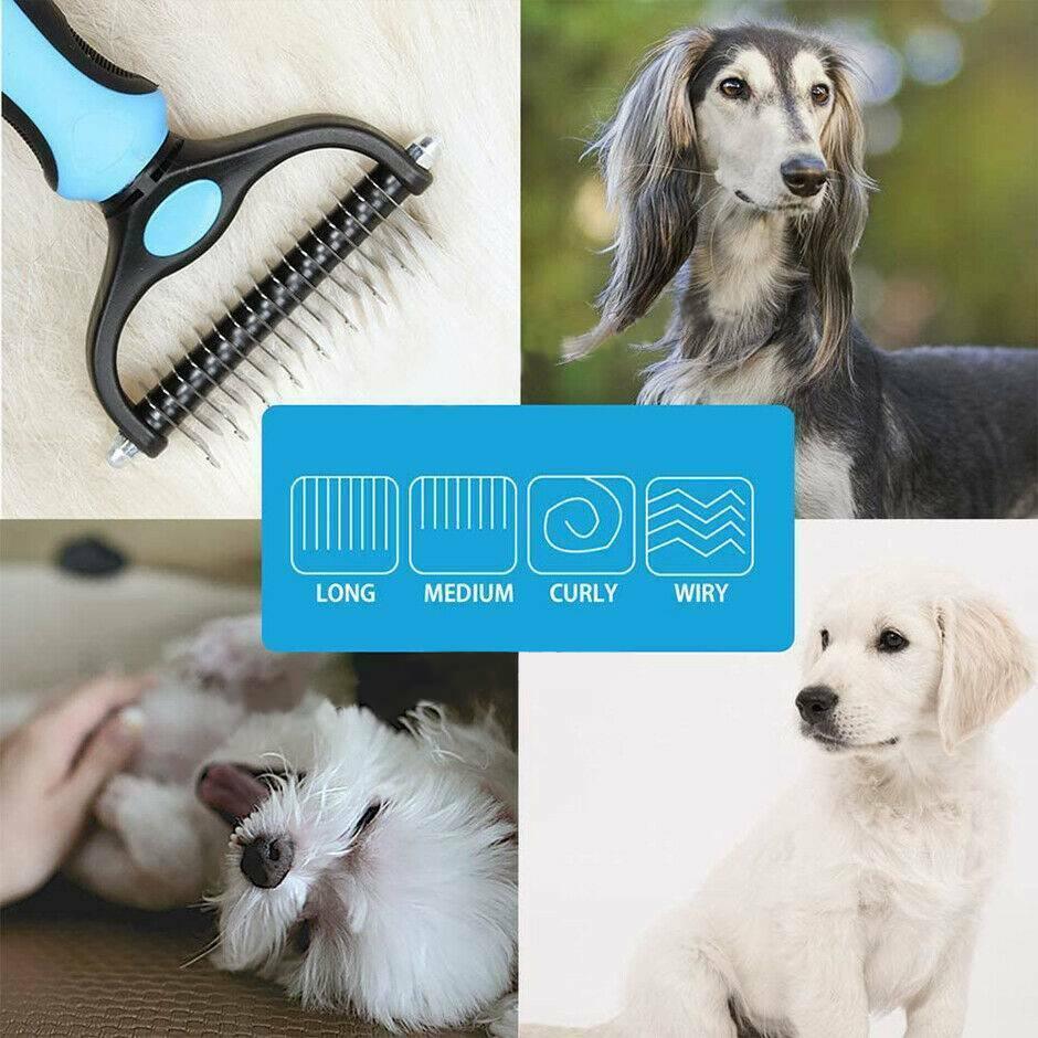 Versatile Deshedding Brush for Dogs & Cat Comb with Massage Gloves